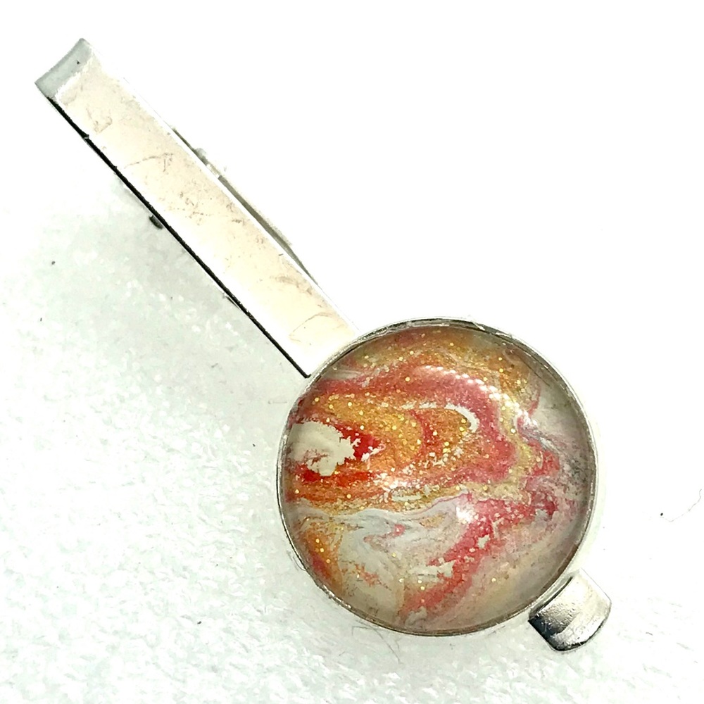 Tie clip pin silver plated 20mm handcrafte…